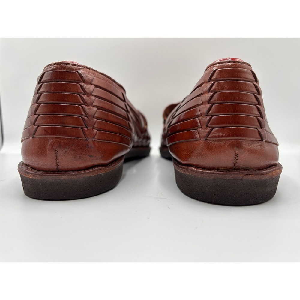 Nordstrom Handwoven Men's Brown Leather Huarache Woven Sandals Shoes Size 13 - Picture 9 of 16